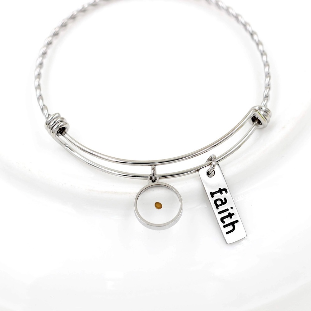 Silver Faith Charm Bracelet